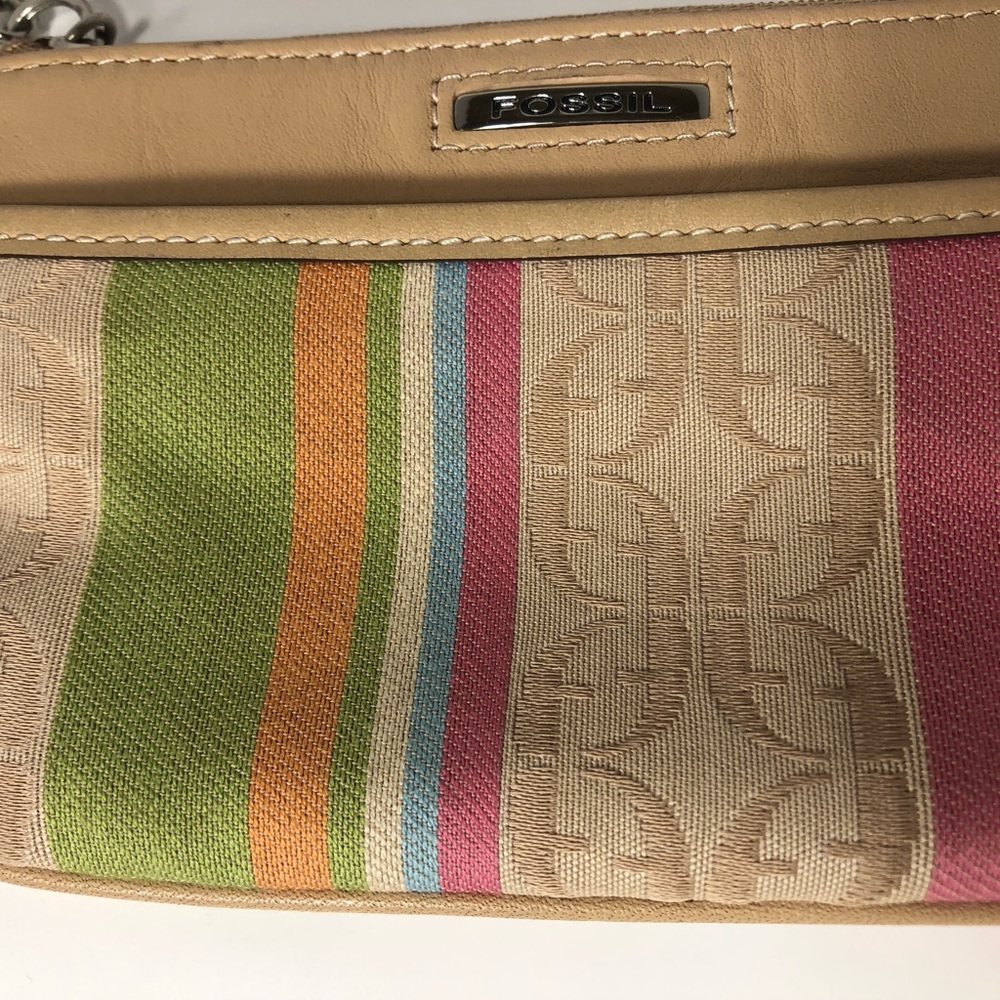 Fossil Wristlet Tan And Multi Pastel Colors Like … - image 6